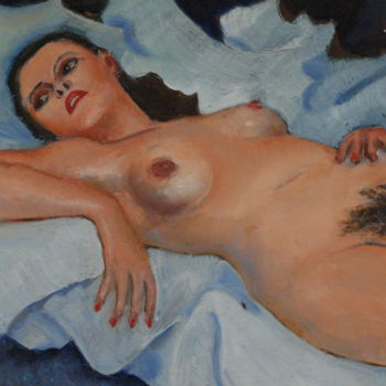 Painting titled "Modèle nu" by Valerii Klenov, Original Artwork, Oil