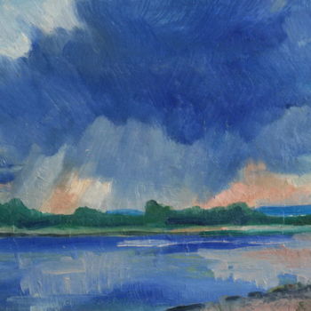 Peinture intitulée "Onon river. Transba…" par Valerii Klenov, Œuvre d'art originale, Huile