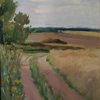 Painting titled "vuelta del camino" by Valerii Klenov, Original Artwork, Oil