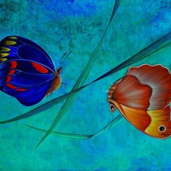 Картина под названием "Бабочки" - Тим Градов, Подлинное произведение искусства, Акрил