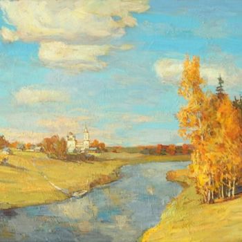Картина под названием "Осень" - Сергей Антонов, Подлинное произведение искусства, Масло