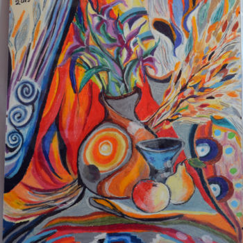 Pintura titulada "Bodegon" por Lana, Obra de arte original, Pastel