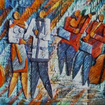 Malerei mit dem Titel "նվագախումբ/оркестр" von Artyom Ghazaryan, Original-Kunstwerk, Öl