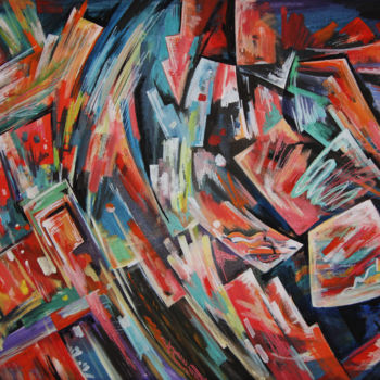 Pintura intitulada "Firework / Салют /…" por Artyom Ghazaryan, Obras de arte originais, Óleo