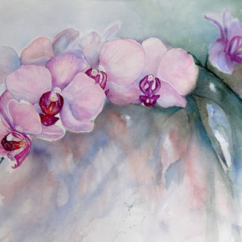 Pintura titulada "orquideas-para-una-…" por Ocarrillo, Obra de arte original