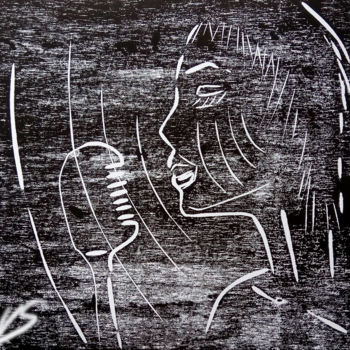 Printmaking titled "Sound" by Victor Shefer, Original Artwork, Linocuts