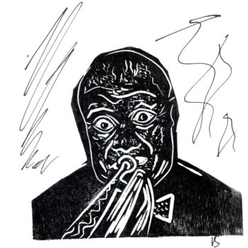 Obrazy i ryciny zatytułowany „Louis” autorstwa Victor Shefer, Oryginalna praca, Linoryty