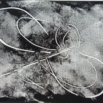 Gravures & estampes intitulée "Melody of infinity" par Victor Shefer, Œuvre d'art originale, Linogravures