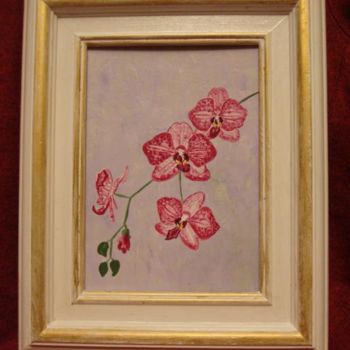 Картина под названием "Орхидеи розовые в р…" - Sokolovay, Подлинное произведение искусства, Масло