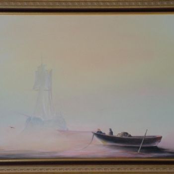 Ζωγραφική με τίτλο "The mystic boat" από Mark, Αυθεντικά έργα τέχνης