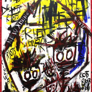Malarstwo zatytułowany „Riots & Riotters” autorstwa 0xec6d0, Oryginalna praca, Akryl Zamontowany na Drewniana rama noszy