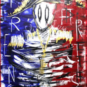 Painting titled "1984" by 0xec6d0, Original Artwork, Acrylic Mounted on Wood Stretcher frame