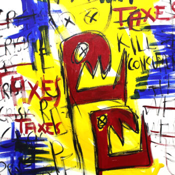 Malarstwo zatytułowany „Europe of Taxes” autorstwa 0xec6d0, Oryginalna praca, Akryl Zamontowany na Drewniana rama noszy