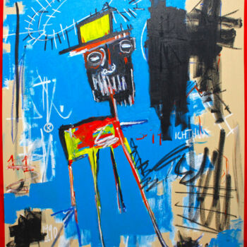Картина под названием "L'Homme Moderne" - 0xec6d0, Подлинное произведение искусства, Акрил Установлен на Деревянная рама для…