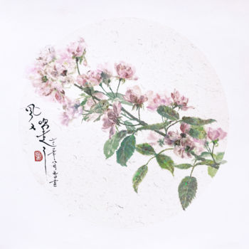 Pittura intitolato "花" da Qiao Mu, Opera d'arte originale, Cera