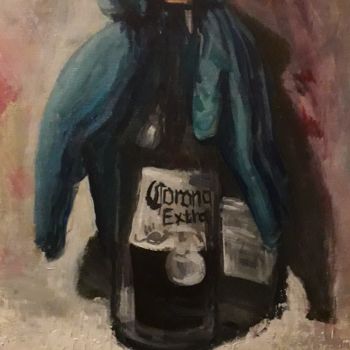 Painting titled "Beer corona virus" by Kstis, Original Artwork, Acrylic