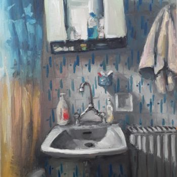 绘画 标题为“Bathroom or niptiras” 由Kstis, 原创艺术品, 油