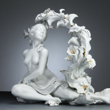 Sculpture titled "True Romance" by H Shen, Original Artwork, Ceramics