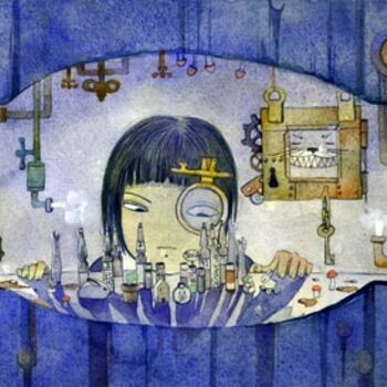 Картина под названием ""Секрет Алисы"" - Татьяна Булгакова, Подлинное произведение искусства, Масло