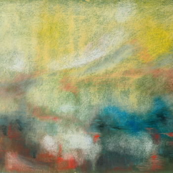 Pittura intitolato "Yellow mist" da Maria Svetlakova, Opera d'arte originale, Pastello