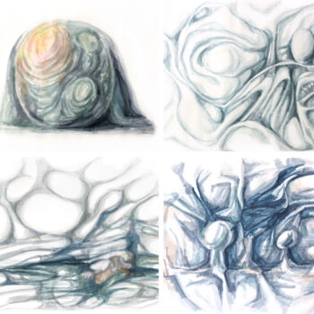 Zeichnungen mit dem Titel "Alien world 4 abstr…" von Maria Svetlakova, Original-Kunstwerk, Marker