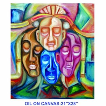 Painting titled "face" by Gopal Ghosh, Original Artwork