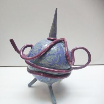 Sculpture titled "Monstre de théière…" by Melo Lu, Original Artwork, Ceramics