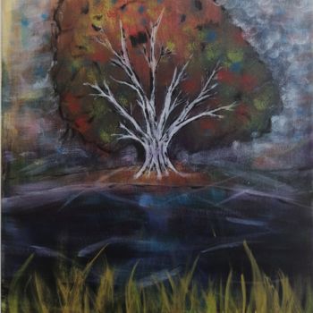 Painting titled "Autumn" by Andrzej Kramer, Original Artwork, Oil