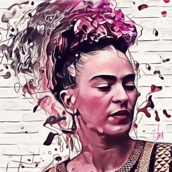 Digital Arts titled "Frida Khalo" by Iléa, Original Artwork, Digital Painting