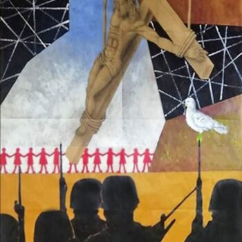 Painting titled "PASQUA" by Giuseppe Taibi, Original Artwork, Acrylic Mounted on Plexiglass