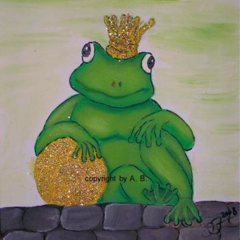 Painting titled "Der Froschkönig am…" by A.B.Kunst, Original Artwork, Other