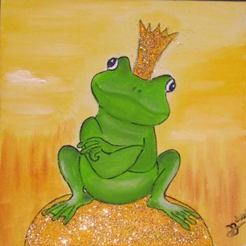 Painting titled "Der Froschkönig Gri…" by A.B.Kunst, Original Artwork, Other