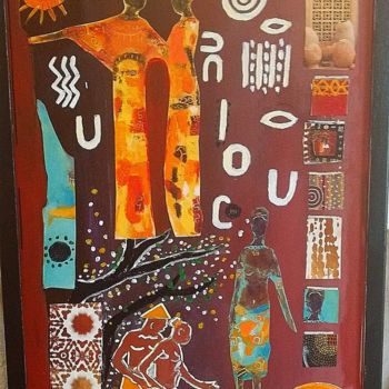 Peinture intitulée "Couleurs d'Afrique" par Françoise Gil, Œuvre d'art originale, Acrylique