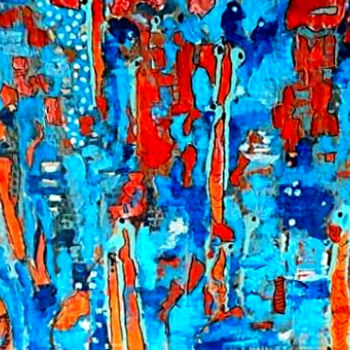 Painting titled "Petits Zoides" by Françoise Gil, Original Artwork, Acrylic