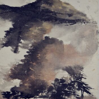 "Paysage montagnard" başlıklı Tablo Yixiao Li tarafından, Orijinal sanat, Mürekkep