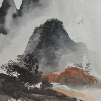 "Les montagnes" başlıklı Tablo Yixiao Li tarafından, Orijinal sanat, Mürekkep