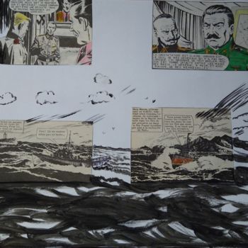 Collages intitulée "Staline-Hitler" par Kobi, Œuvre d'art originale, Collages