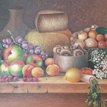 Peinture intitulée "Натюрморт с цветами." par Tatyana Kiyashko, Œuvre d'art originale, Huile