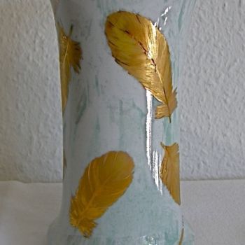 Картина под названием "Vase soliflor aux a…" - Madeleine Golay, Подлинное произведение искусства