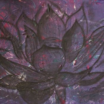Peinture intitulée "Flaming lotus" par Kataryna Rud, Œuvre d'art originale, Acrylique