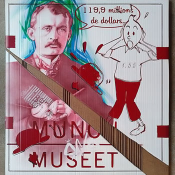 Painting titled "Munch: Le cri...Tin…" by 2mé / Blondeau, Original Artwork, Airbrush