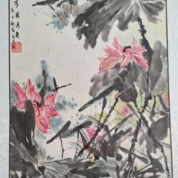 Картина под названием "荷塘月色" - Xyx, Подлинное произведение искусства, Чернила
