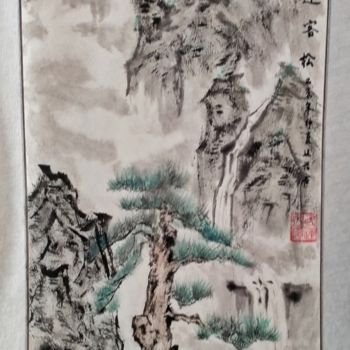 Painting titled "迎客松" by Xyx, Original Artwork, Ink