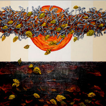 Ζωγραφική με τίτλο "(ТУЧА НЕСУЩАЯ ОСЕНЬ…" από Юрий Тюх, Αυθεντικά έργα τέχνης, Λάδι