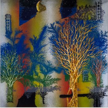 Pintura intitulada "(цветная улица) Гум…" por Iurii Tiukh, Obras de arte originais, Óleo