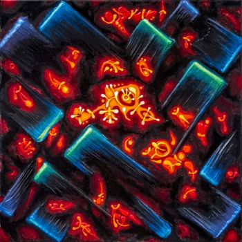 Картина под названием "(СВЕТ РЕКЛАМЫ) Гуме…" - Юрий Тюх, Подлинное произведение искусства, Масло