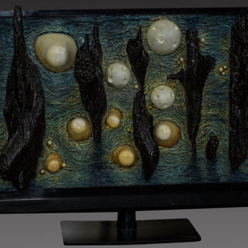 Malerei mit dem Titel "(3-D TV Созвездие л…" von Iurii Tiukh, Original-Kunstwerk, Collagen
