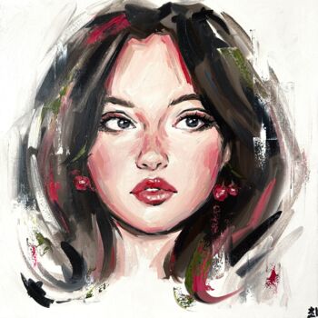 "СHERRY GOSSIP GIRL" başlıklı Tablo Marina Ogai tarafından, Orijinal sanat, Petrol