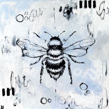 Painting titled "BEE" by Marina Ogai, Original Artwork, Oil