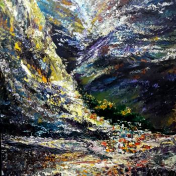 Peinture intitulée "Mountain''s Echoes" par Asim Amjad Tippu, Œuvre d'art originale, Huile